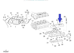 Heat shield on the manifold above