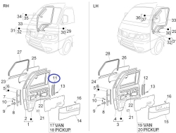 Right rear window guide