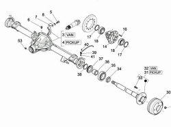 Bushing for wheel bearing rear axle