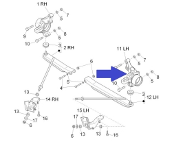 Knuckle / Wheel Bearing Housing left Side