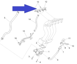 Rail pipe with injection nozzles