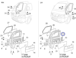 Left rear window guide