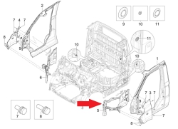 Headlight support plate on the left