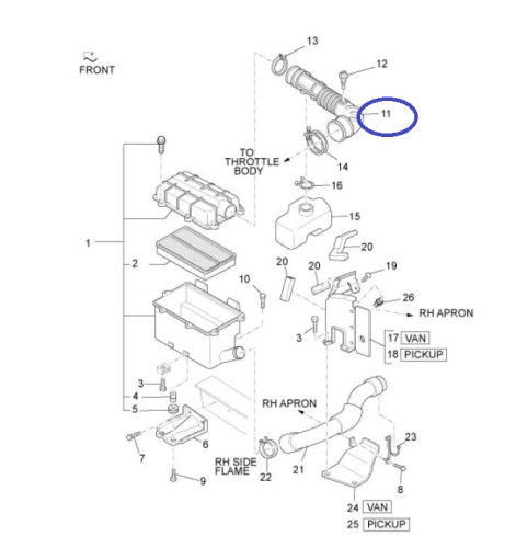 Air filter hose