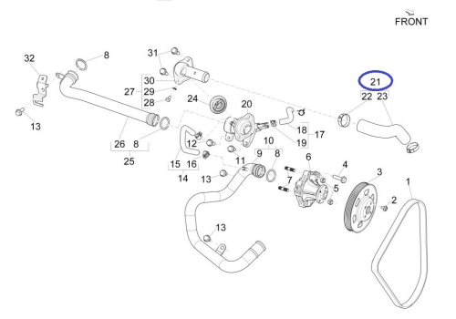 Cooling water hose