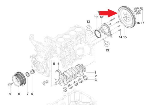 Flywheel compl.