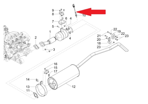 Oxygen sensor before and after catalytic converter