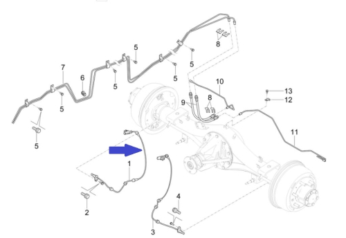 ABS sensor for rear right