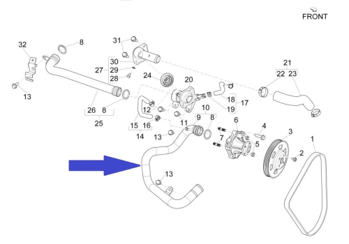 Water pipe with gasket