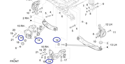 Rubber buffer tension strut / wishbone