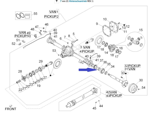 Bushing for wheel bearing rear axle