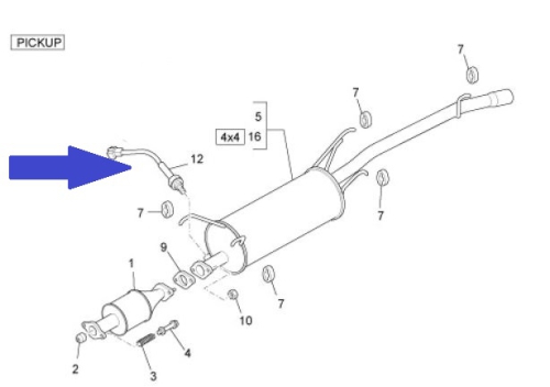 Rear oxygen sensor