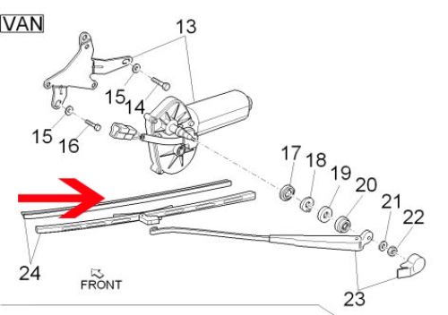 Rear wiper blade Van