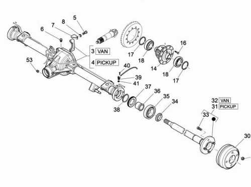Bushing for wheel bearing rear axle
