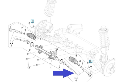 Track rod end left