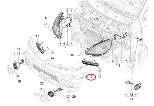 LED daytime running lights left