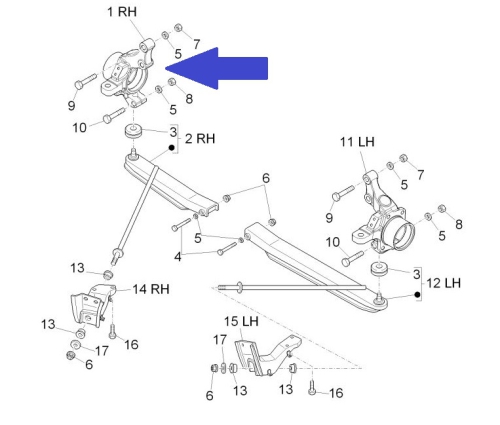 Knuckle / Wheel Bearing Housing right Side