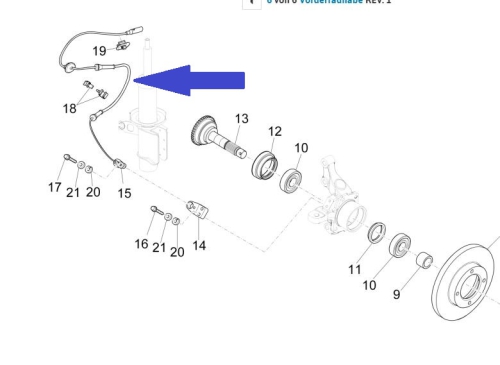 ABS sensor for front