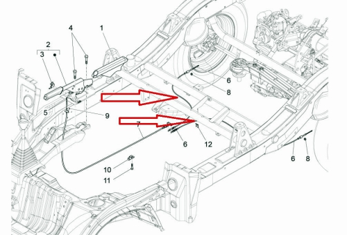 Handbrake cable left-right