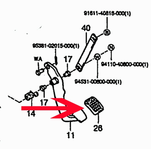 Pedalel rubber