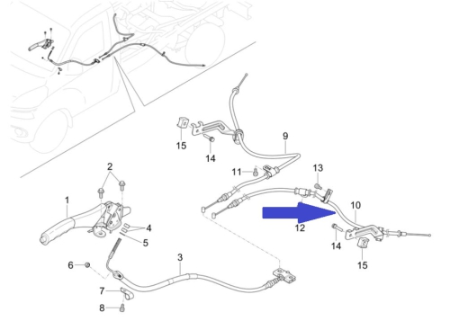 Handbrake cable right side