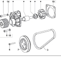 V-belt alternator with analogue tacho